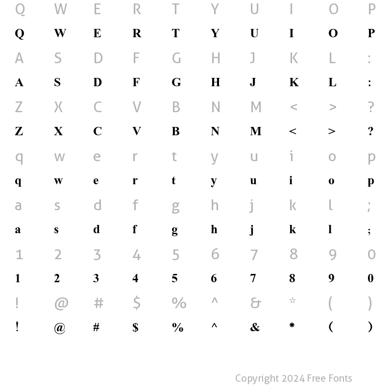 Character Map of IRlotus Bold