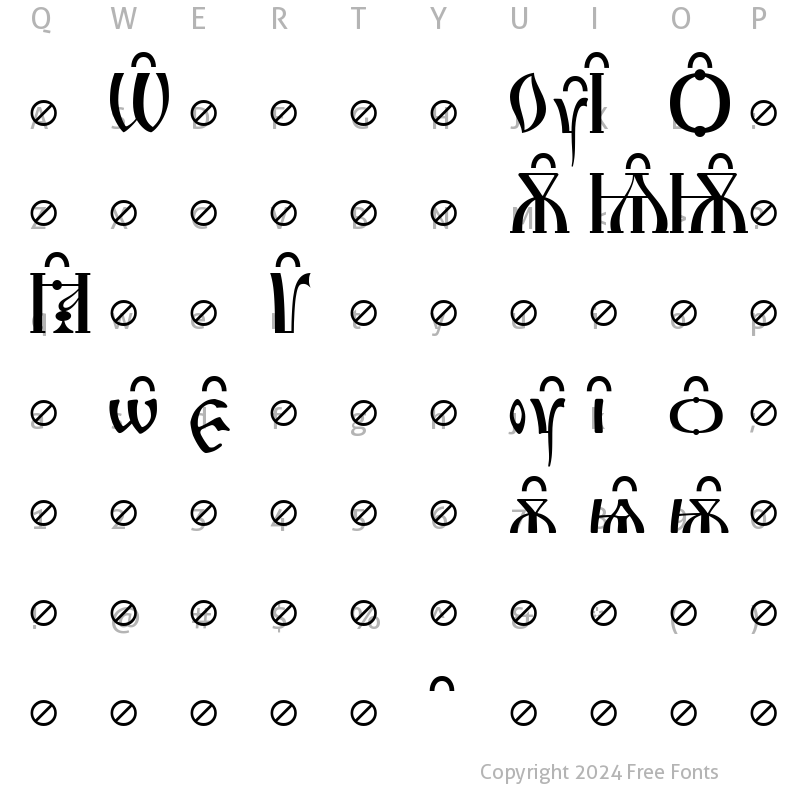 Character Map of Irmologion Circumflex Normal