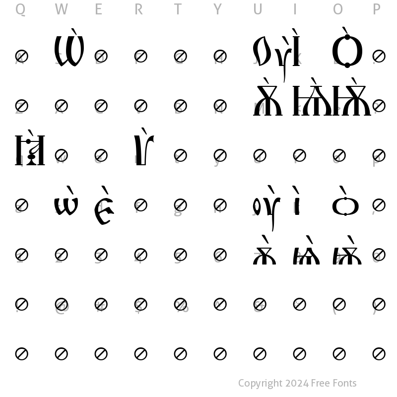 Character Map of Irmologion Grave Normal