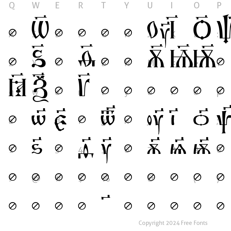 Character Map of Irmologion SimplexTitled Normal