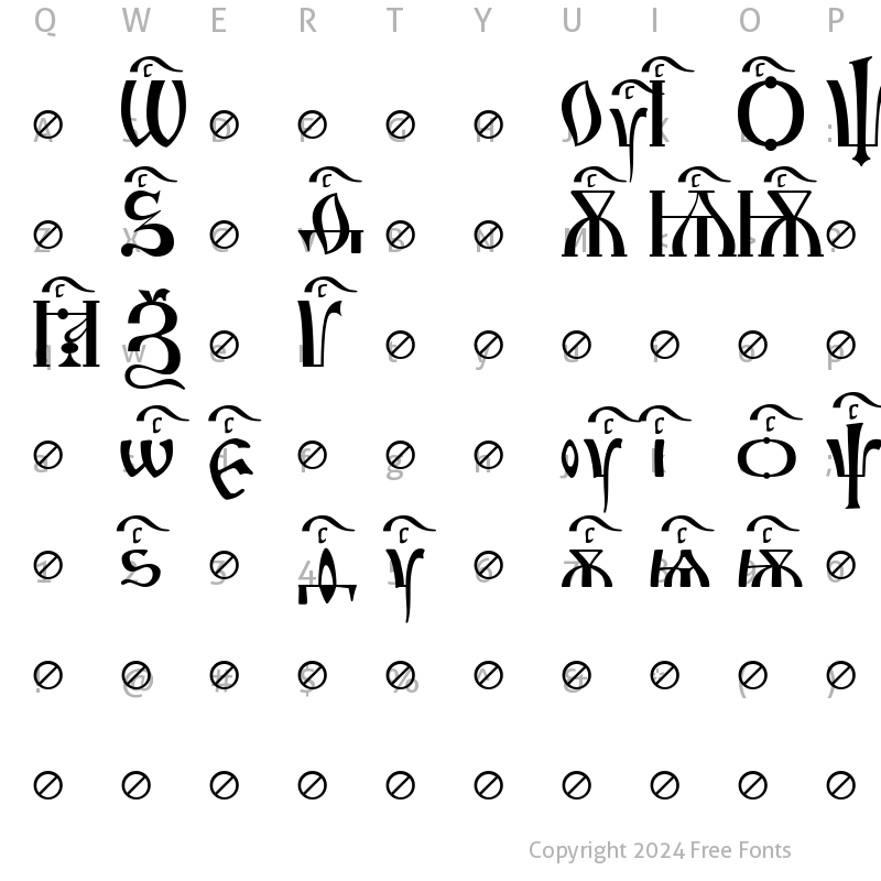 Character Map of Irmologion SlovoTitled Normal