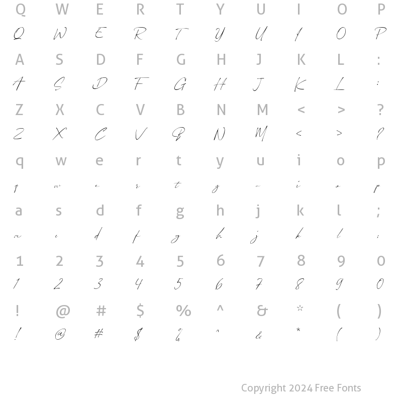 Character Map of Irnafia Regular