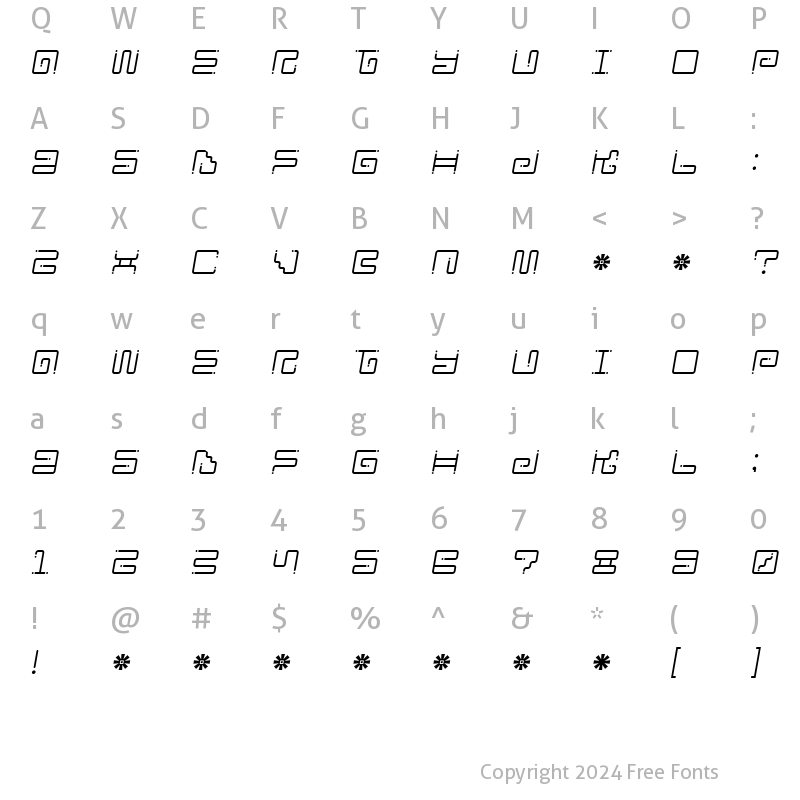 Character Map of Iron Lounge Dots 2 Regular