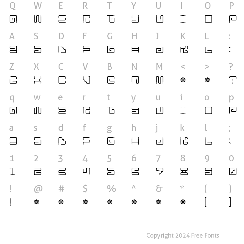 Character Map of Iron Lounge Dots Regular