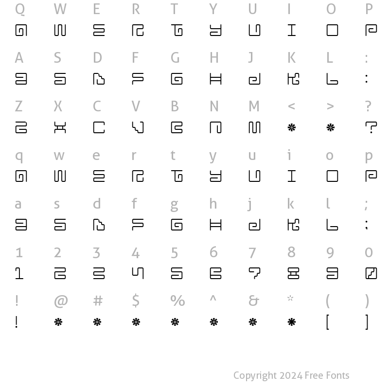 Character Map of Iron Lounge Regular