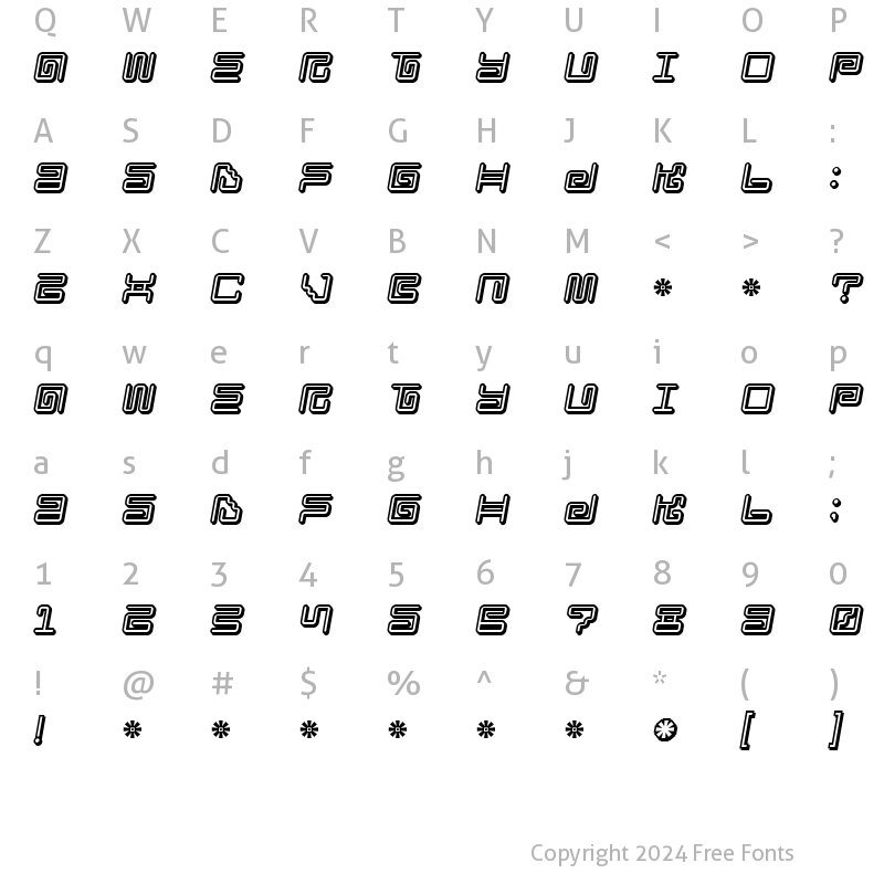 Character Map of Iron Lounge Smart 2 Regular