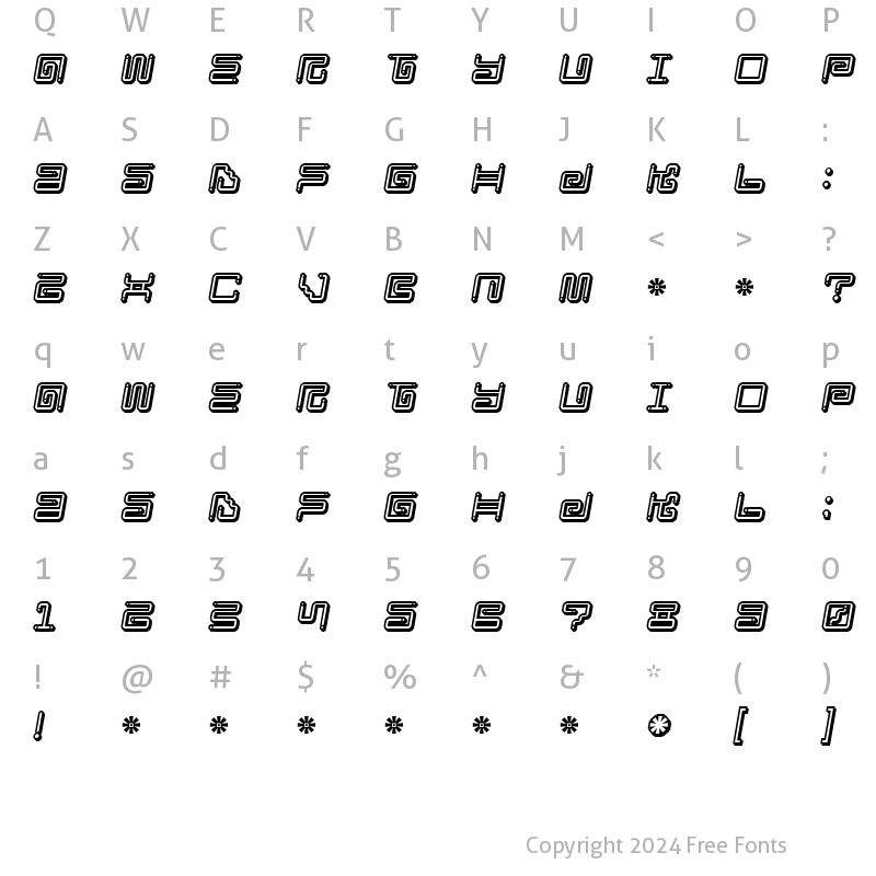 Character Map of Iron Lounge Smart Dot 2 Regular