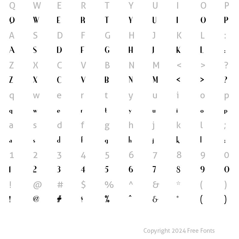 Character Map of Ironick NF Regular