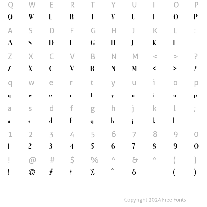 Character Map of Ironick-Normal Regular