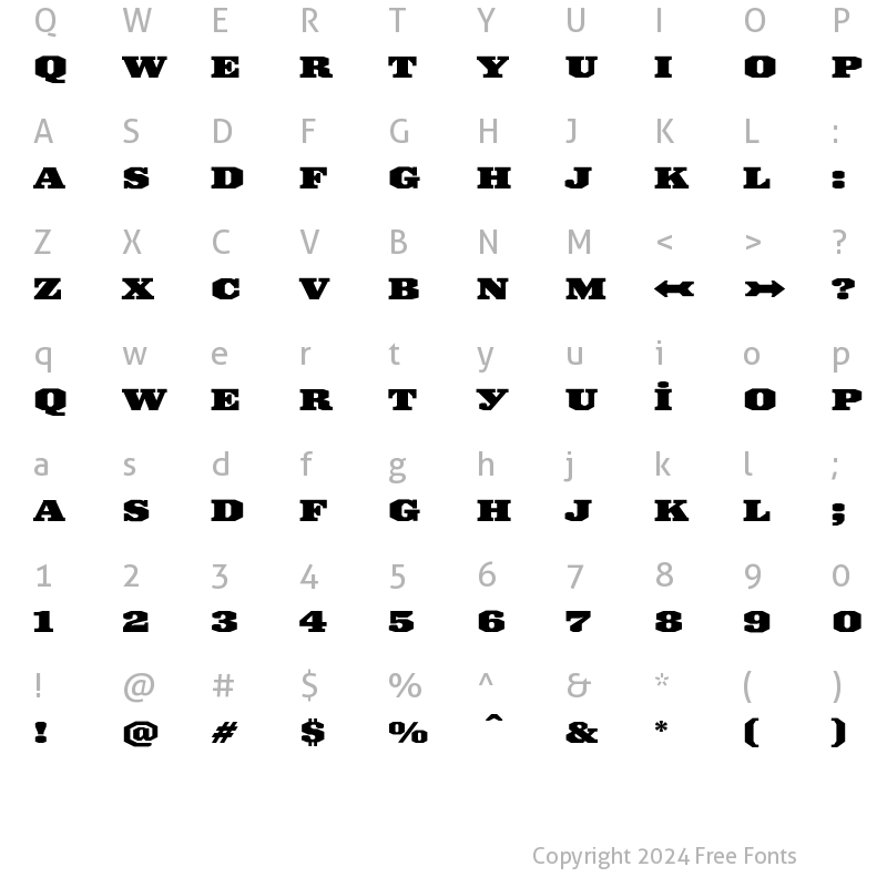 Character Map of Ironmonger FB Black Regular