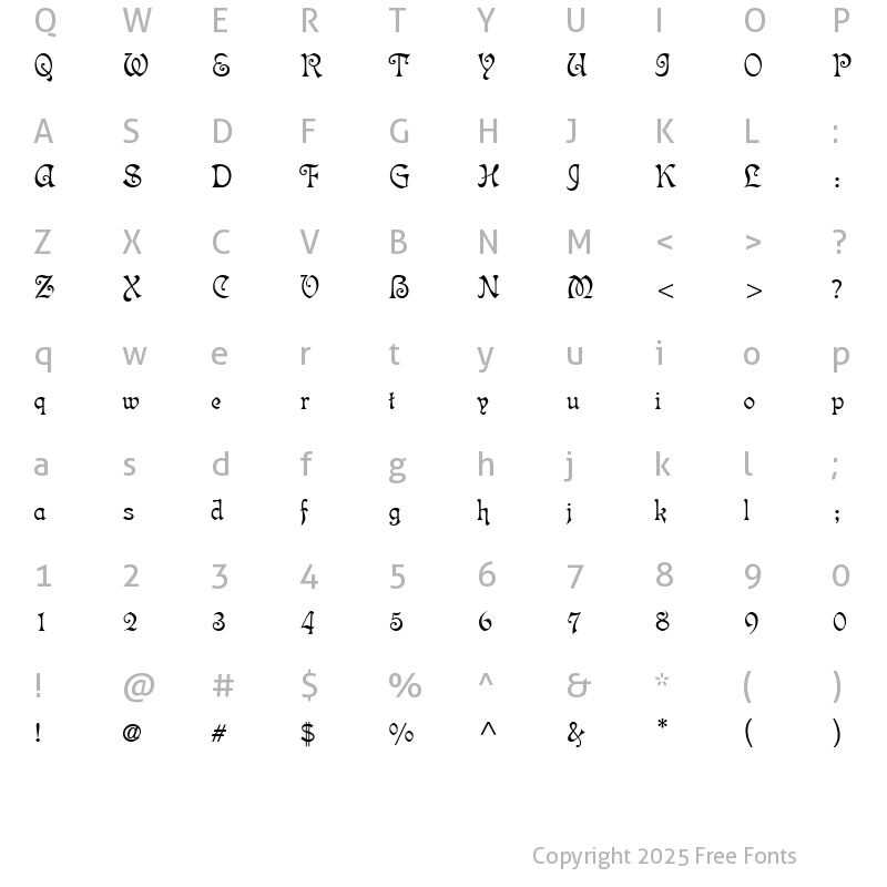 Character Map of Isabella-Decor Regular
