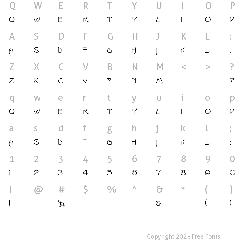 Character Map of IsadoraCaps Regular