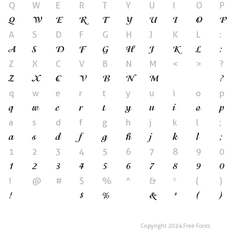 Character Map of IsadoraEF Bold