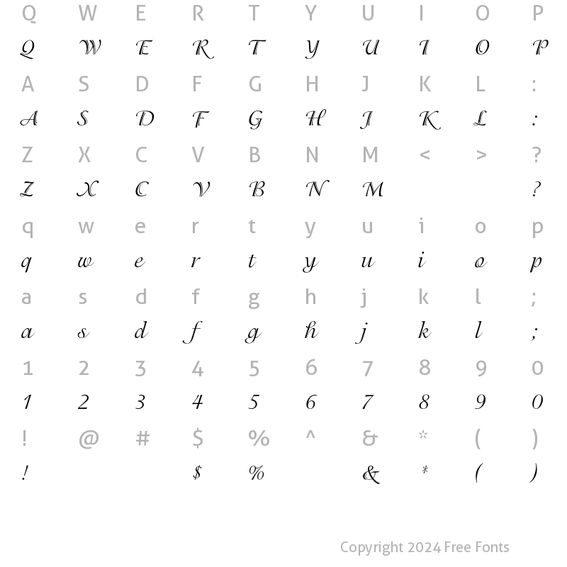 Character Map of IsadoraEF Regular