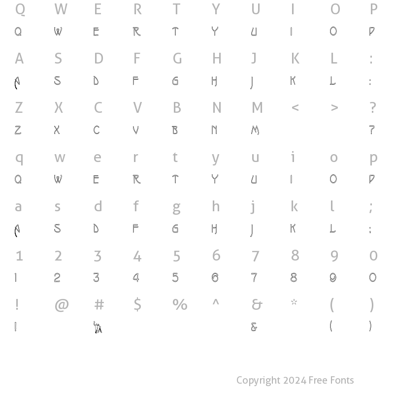 Character Map of IsadoraHC Regular