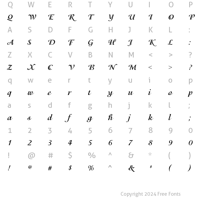 Character Map of IsadoraICG Bold