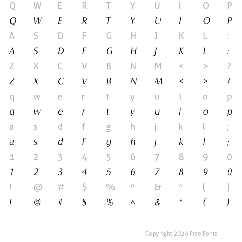 Character Map of Isalzburg Light Regular