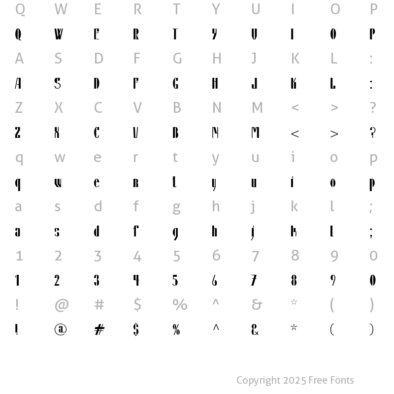 Character Map of Isilda LT RegularAlternate Regular