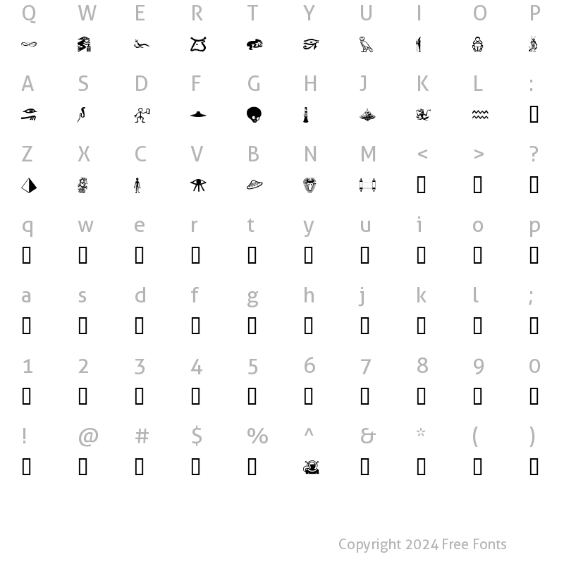 Character Map of IsisDings Regular