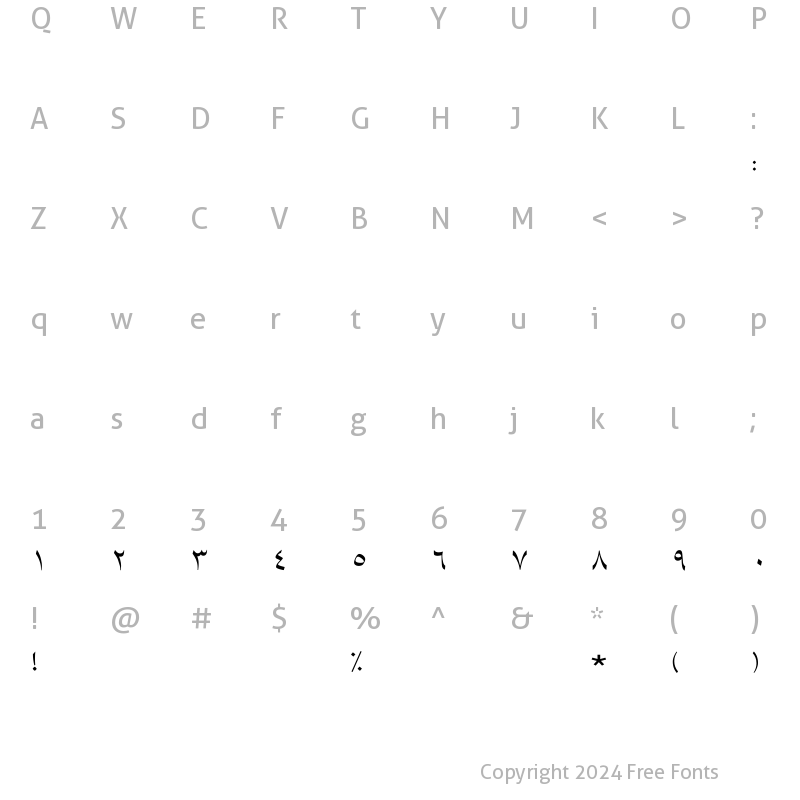 Character Map of Islamic six    t@blog3alm Regular