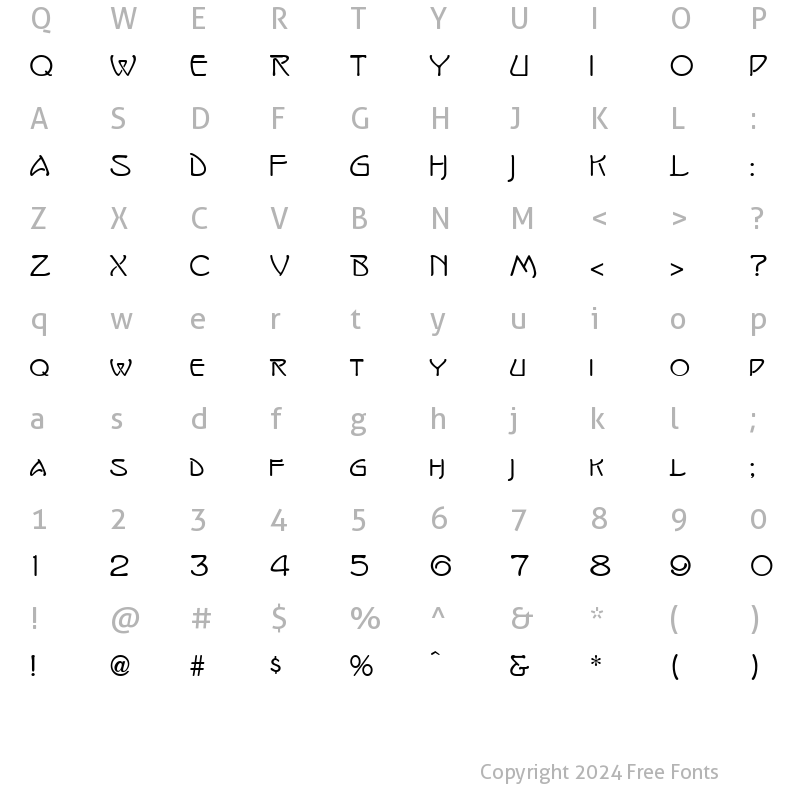 Character Map of Island Gothic Regular