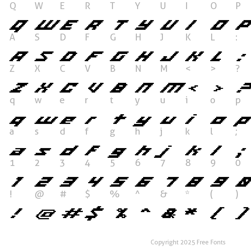 Character Map of iso 08_65 Regular