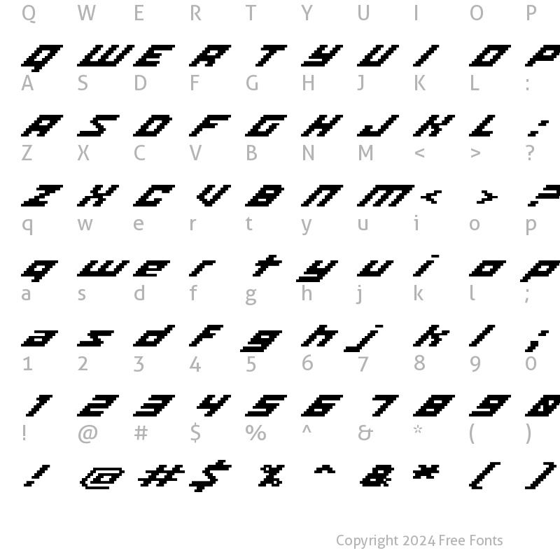 Character Map of iso 08_66 Regular