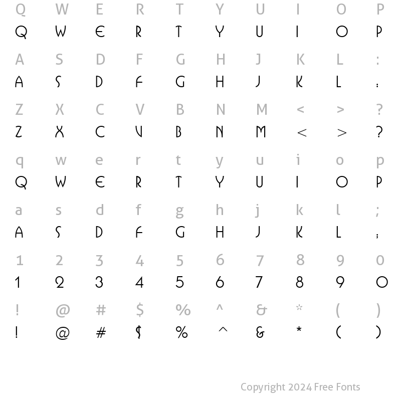 Character Map of Isolat SSi Regular