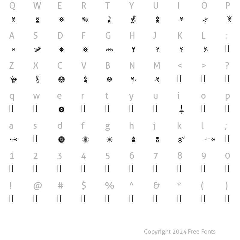 Character Map of Ispy Regular