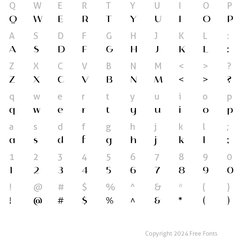 Character Map of Istanbul Type 500 Regular