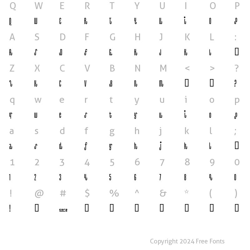 Character Map of Isterburk Regular