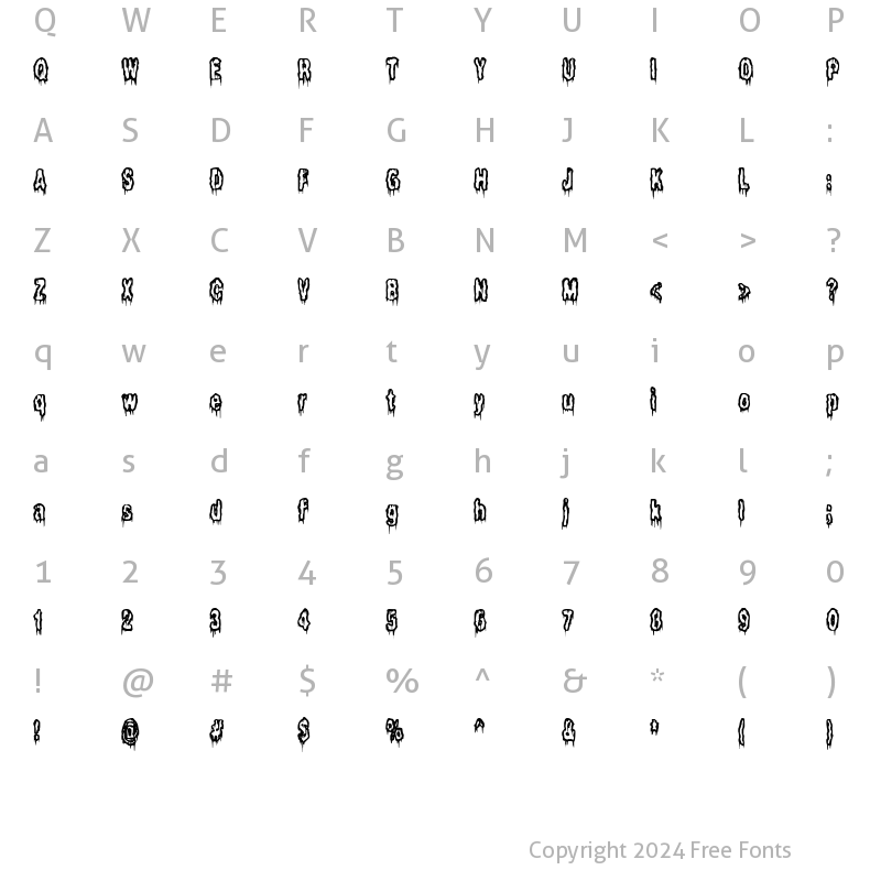 Character Map of It Lives In The Swamp (BRK) Regular