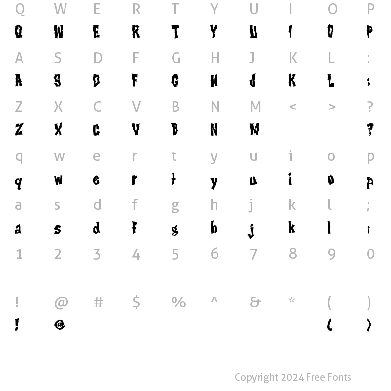 Character Map of It Must Be Destroyed Regular