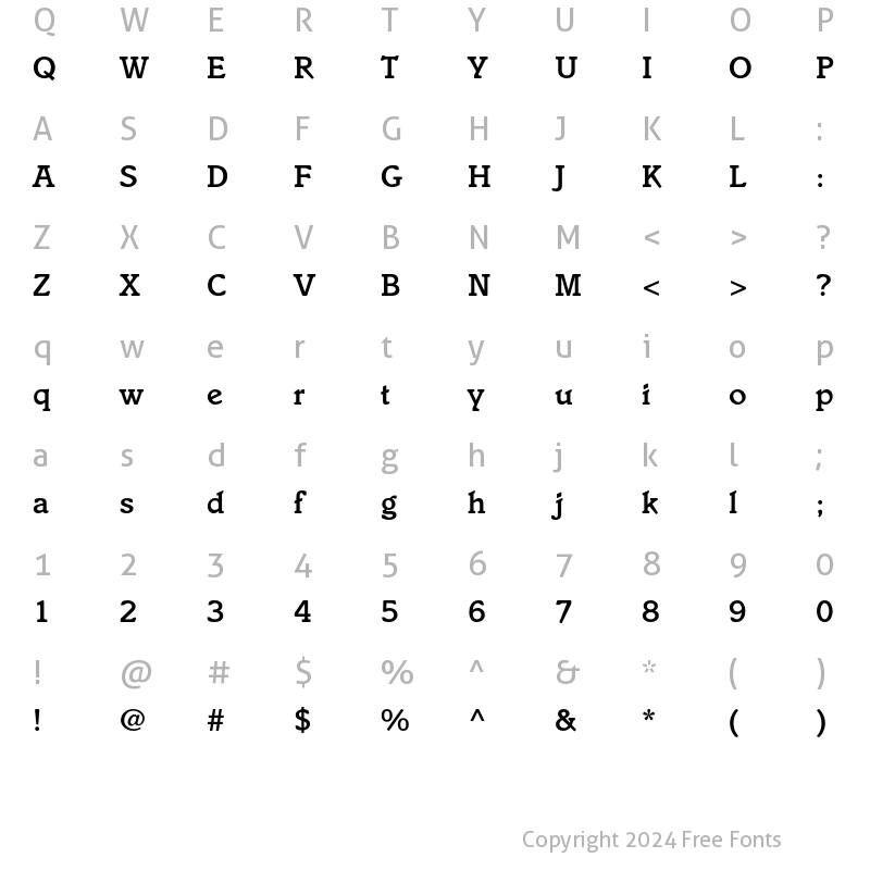 Character Map of Italia Std Medium