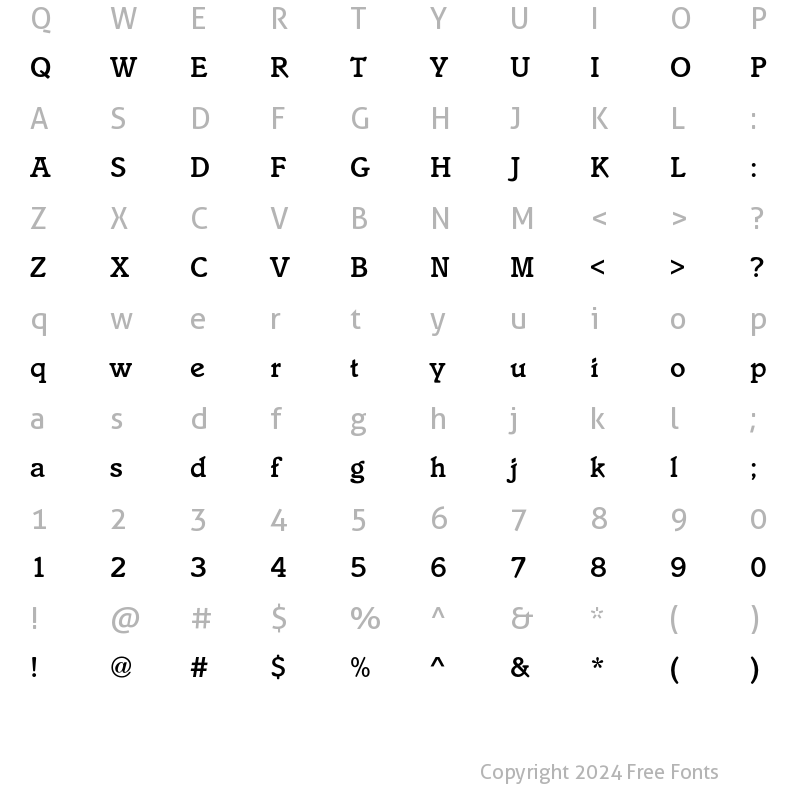 Character Map of ItaliaEF-Medium Regular