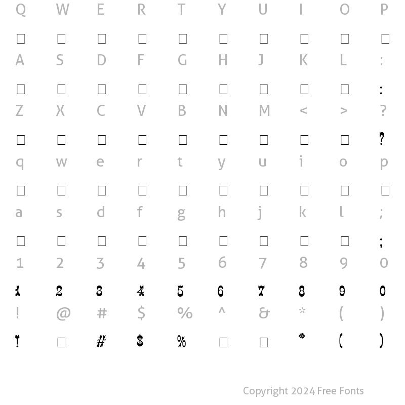 Character Map of Italiano Decor Regular