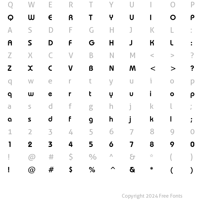 Character Map of ITC Bauhaus Demi Regular