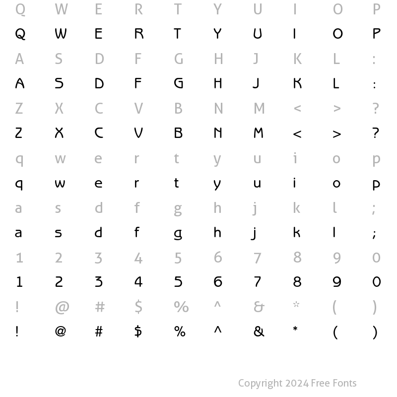 Character Map of ITC Benguiat Gothic LT Medium