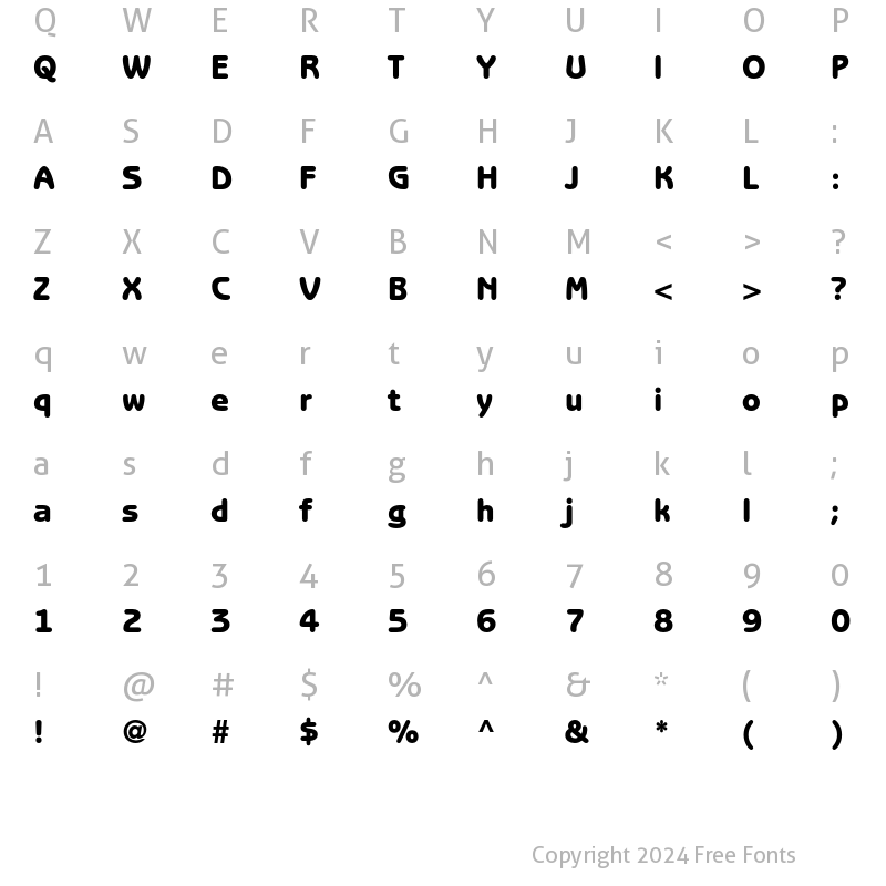 Character Map of ITC Benguiat Gothic Std Heavy