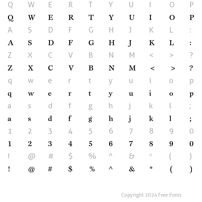 Character Map of ITC Esprit Medium