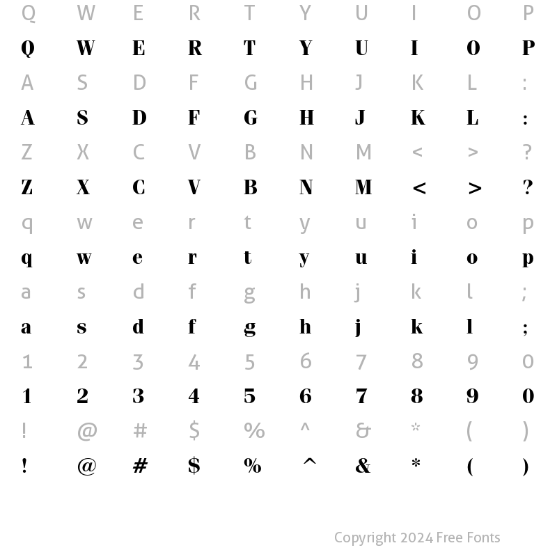 Character Map of ITC Fenice Bold