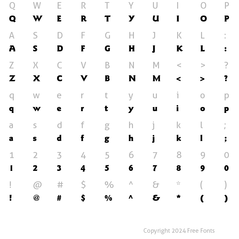 Character Map of ITC Goudy Sans Std Black