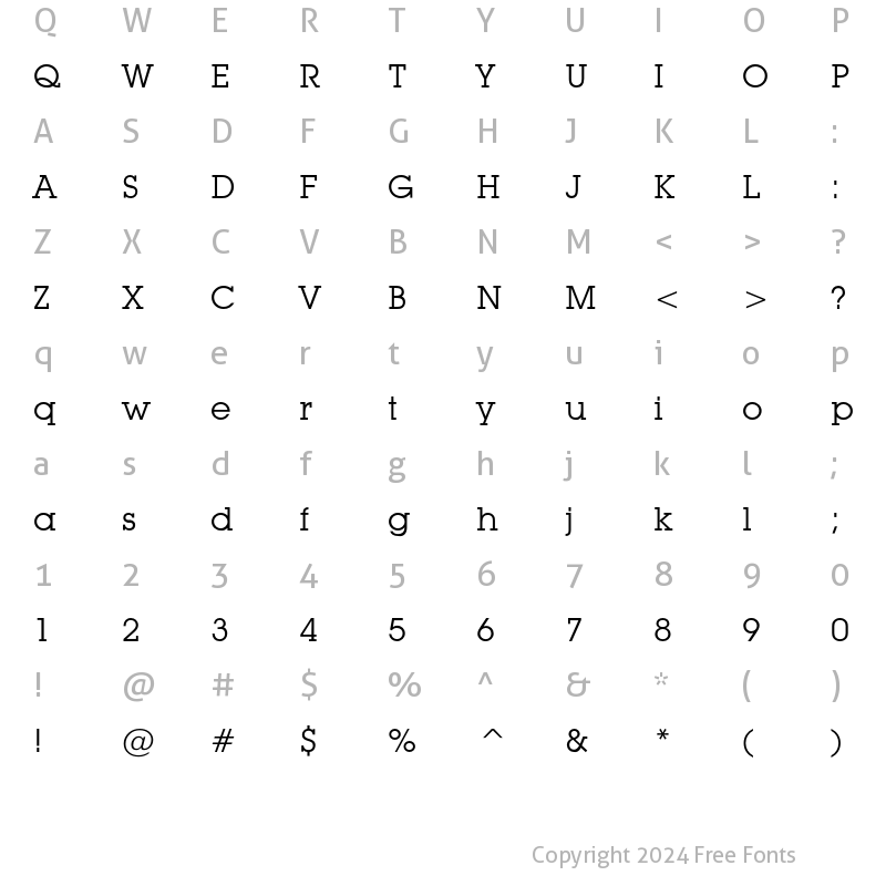 Character Map of ITC Lubalin Graph Book Regular