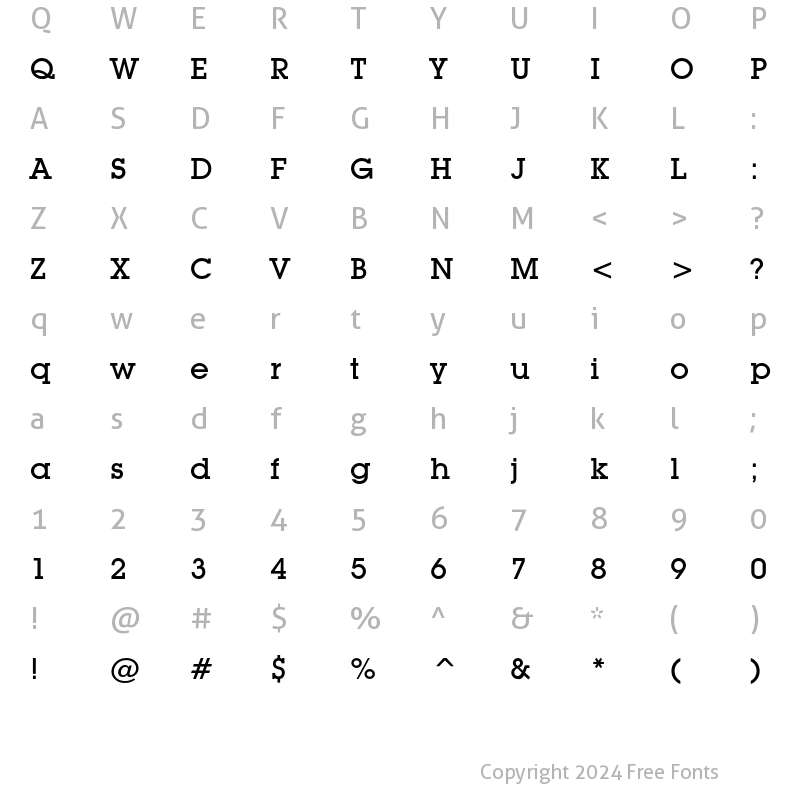 Character Map of ITC Lubalin Graph Medium