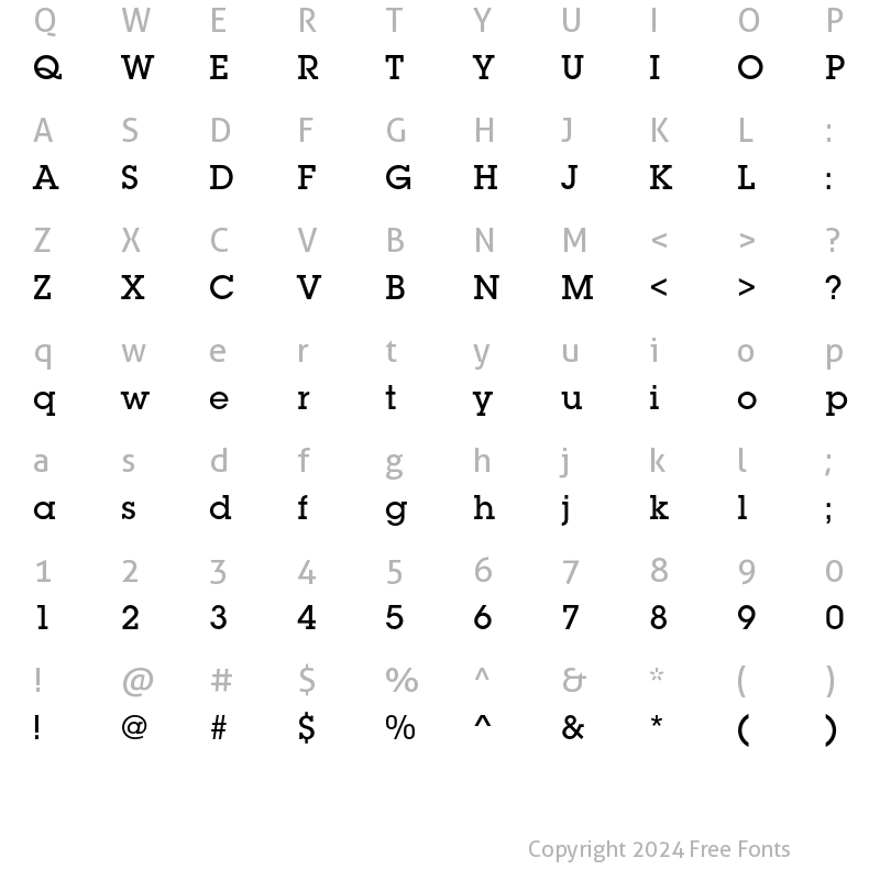 Character Map of ITC Lubalin Graph Std Medium