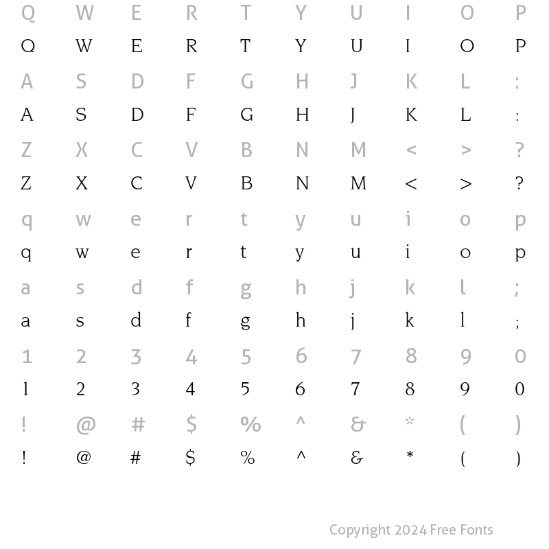 Character Map of ITC Novarese Book Regular