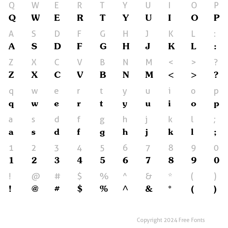 Character Map of ITC Souvenir Std Demi