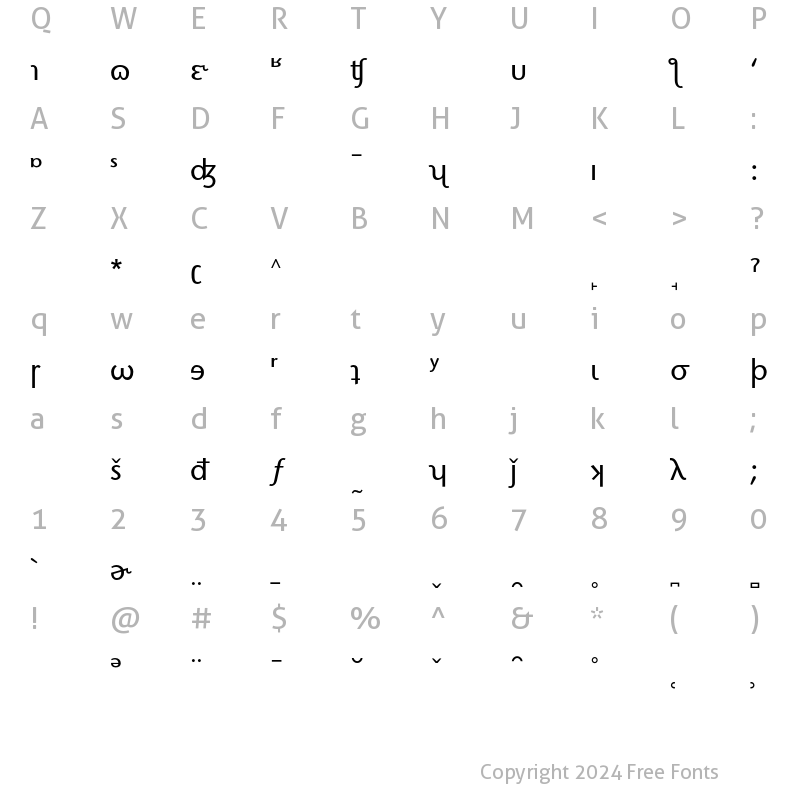 Character Map of ITC Stone Sans Phonetic Alterna Regular