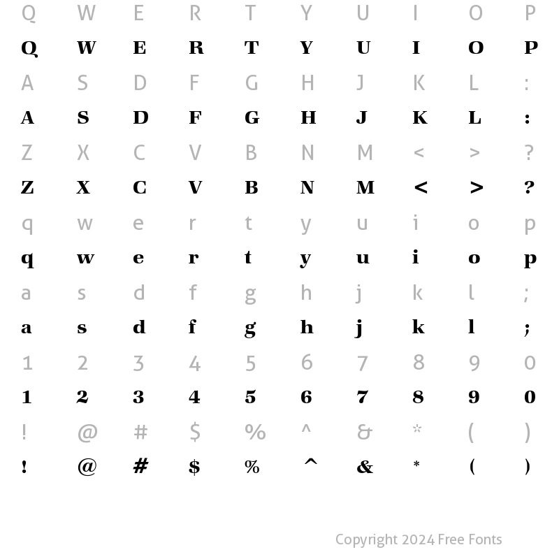 Character Map of ITC Zapf Book Demi Regular