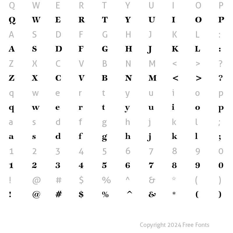 Character Map of ITC Zapf International Demi Regular